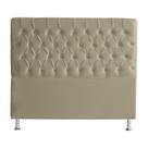 Cabeceira De Cama Box Bella Queen 160 cm Suede Botão Cristal Bege Eli Móveis e Decoração