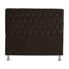 Cabeceira De Cama Box Bella Queen 160 cm Suede Botão Cristal Marrom Eli Móveis e Decoração