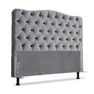 Cabeceira de Cama Box Casal 138 cm Larhome Dunas Suede Veludo Cinza claro Cabeceira de Cama Box Casal 138 cm Larhome Dunas Suede Veludo Cinza claro