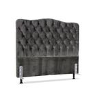 Cabeceira de Cama Box Casal 138 cm Larhome Dunas Suede Veludo Cinza Escuro Cabeceira de Cama Box Casal 138 cm Larhome Dunas Suede Veludo Cinza Escuro