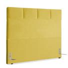 Cabeceira de Cama Box Casal 138 cm Marjorie Inspire House Suede Veludo Amarelo