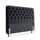 Cabeceira de Cama Box Casal 138cm Pádua Veludo Preto