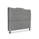 Cabeceira de Cama Box Casal 140 cm Dunas - Veludo Cinza Grafite