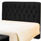 Cabeceira de Cama Box Casal 140cm Istambul Suede Preto - DS Estofados