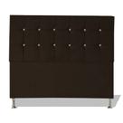 Cabeceira De Cama Box Cristal Casal 140 cm Botão Strass Suede Marrom Eli Móveis