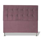 Cabeceira De Cama Box Cristal Casal 140 cm Botão Strass Suede Rosê Eli Móveis