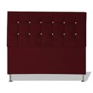 Cabeceira De Cama Box Cristal Casal 140 cm Botão Strass Suede Vinho Eli Móveis