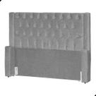 Cabeceira de Cama Box Estofada 90 cm Solteiro Linho Emma