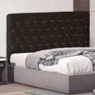 Cabeceira De Cama Box Estrela King 195 cm Suede Botão Cristal Marrom Do Lar Móveis e Decoração