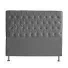 Cabeceira De Cama Box Estrela Queen 160 cm Suede Botão Cristal Grafite Do Lar Móveis e Decoração