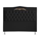 Cabeceira De Cama Box Helena Queen 160 cm Capitonê Retro Botão Encapados Suede Preto Eli Móveis