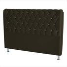 Cabeceira De Cama Box Jully Queen 160 cm Botão Strass Suede Marrom Do Lar Móveis Cabeceira De Cama Box Jully Queen 160 cm Botão Strass Suede Marrom Do Lar Móveis