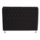 Cabeceira De Cama Box Jully Queen 160 cm Botão Strass Suede Preto Do Lar Móveis Cabeceira De Cama Box Jully Queen 160 cm Botão Strass Suede Preto Do Lar Móveis