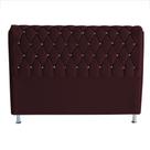 Cabeceira De Cama Box Jully Queen 160 cm Botão Strass Suede Vinho Eli Móveis Cabeceira De Cama Box Jully Queen 160 cm Botão Strass Suede Vinho Eli Móveis