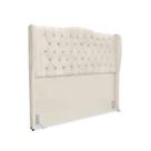 Cabeceira de Cama Box King 195 cm Dubai Premium - Veludo Bege Claro
