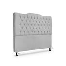 Cabeceira de Cama Box King 195 cm Dunas - Veludo Cinza Cabeceira de Cama Box King 195 cm Dunas - Veludo Cinza