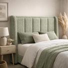 Cabeceira de Cama Box King 1,95m Elena Boucle Verde - Mirra Decor Cabeceira de Cama Box King 1,95m Elena Boucle Verde - Mirra Decor
