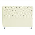 Cabeceira De Cama Box Londres Casal Queen 160 cm Suede Botão de Strass Branco Eli Móveis e Decoração