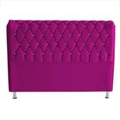 Cabeceira De Cama Box Londres Casal Queen 160 cm Suede Botão de Strass Rosa Pink Eli Móveis e Decoração