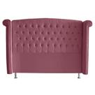 Cabeceira De Cama Box Luxo Casal 140 cm Suede Rosa Bebê Eli Móveis