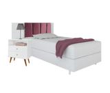 Cabeceira de Cama Box Milão 0,90 Suede Rosa - Comprar Moveis Em Casa