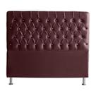 Cabeceira de Cama Box Paris Casal 140 cm Botão Strass Suede Vinho Eli Móveis