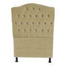 Cabeceira De Cama Box Princesa Solteiro 90 cm Botão Strass Suede Bege Eli Móveis
