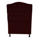 Cabeceira De Cama Box Princesa Solteiro 90 cm Botão Strass Suede Bordo Eli Móveis