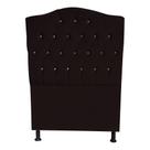 Cabeceira De Cama Box Princesa Solteiro 90 cm Botão Strass Suede Marrom Do Lar Móveis