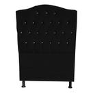 Cabeceira De Cama Box Princesa Solteiro 90 cm Botão Strass Suede Preto Eli Móveis