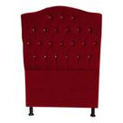 Cabeceira De Cama Box Princesa Solteiro 90 cm Botão Strass Suede Vermelho Do Lar Móveis