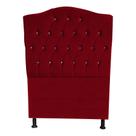 Cabeceira De Cama Box Princesa Solteiro 90 cm Botão Strass Suede Vermelho Eli Móveis