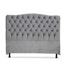 Cabeceira de Cama Box Queen 158 cm Dunas Larhome Suede Veludo Cinza claro Cabeceira de Cama Box Queen 158 cm Dunas Larhome Suede Veludo Cinza claro