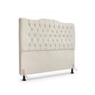 Cabeceira de Cama Box Queen 160 cm Dunas - Veludo Bege Claro