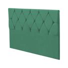 Cabeceira de Cama Box Queen Elizabeth Botonê 195cm Suede Azul Turquesa