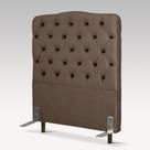 Cabeceira de Cama Box Solteiro 110 cm Dunas Larhome Suede Veludo Marrom