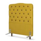 Cabeceira de Cama Box Solteiro 88 cm Dunas Larhome Suede Veludo Amarelo
