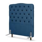 Cabeceira de Cama Box Solteiro 88 cm Dunas Larhome Suede Veludo Azul Marinho