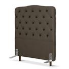 Cabeceira de Cama Box Solteiro 88 cm Dunas Larhome Suede Veludo Marrom escuro