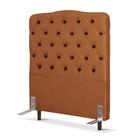Cabeceira de Cama Box Solteiro 88 cm Dunas Larhome Suede Veludo Terra cota