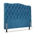 Cabeceira de Cama Box Viúva 128 cm Larhome Dunas Suede Veludo Azul Cabeceira de Cama Box Viúva 128 cm Larhome Dunas Suede Veludo Azul