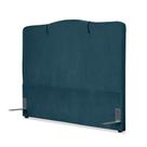Cabeceira de Cama Box Viúva 128 cm Moscou Inspire House Suede Veludo Azul Marinho Cabeceira de Cama Box Viúva 128 cm Moscou Inspire House Suede Veludo Azul Marinho