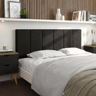 Cabeceira de Cama Painel Para Quarto Laura 140 cm Almofadada Sued Cor Preto -GK MOVEIS Cabeceira de Cama Painel Para Quarto Laura 140 cm Almofadada Sued Cor Preto -GK MOVEIS