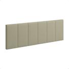 Cabeceira de Cama Queen Painel Para Quarto Laura 160 cm Almofadada Sued Cor Bege Claro - PRADO MOVEIS