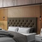 Cabeceira de Cama Sophia para cama Box Casal - Capitonê 1,40 - Marrom
