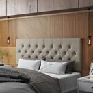 Cabeceira de Cama Sophia para cama Box Casal - Capitonê 1,40 - Palha