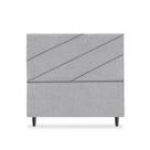 Cabeceira de Casal Cristal 140 cm Boucle Cinza