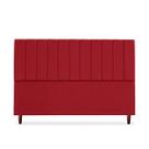 Cabeceira De Casal King Carla 195 cm Com Frame Suede Vermelho