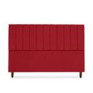 Cabeceira De Casal King Carla 195 cm Sem Frame Suede Vermelho