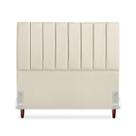 Cabeceira De Casal Queen Carla 160 cm Com Frame Em Couro Bege